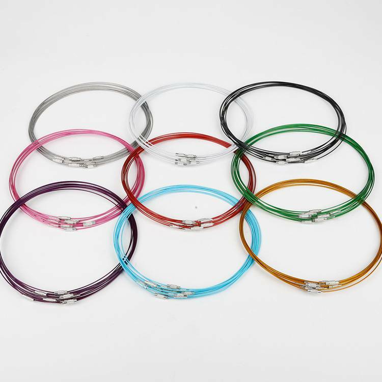 10pcs 1mm 18"(46cm) Steel Wire Choker Collar Necklace Cord Metal Wires