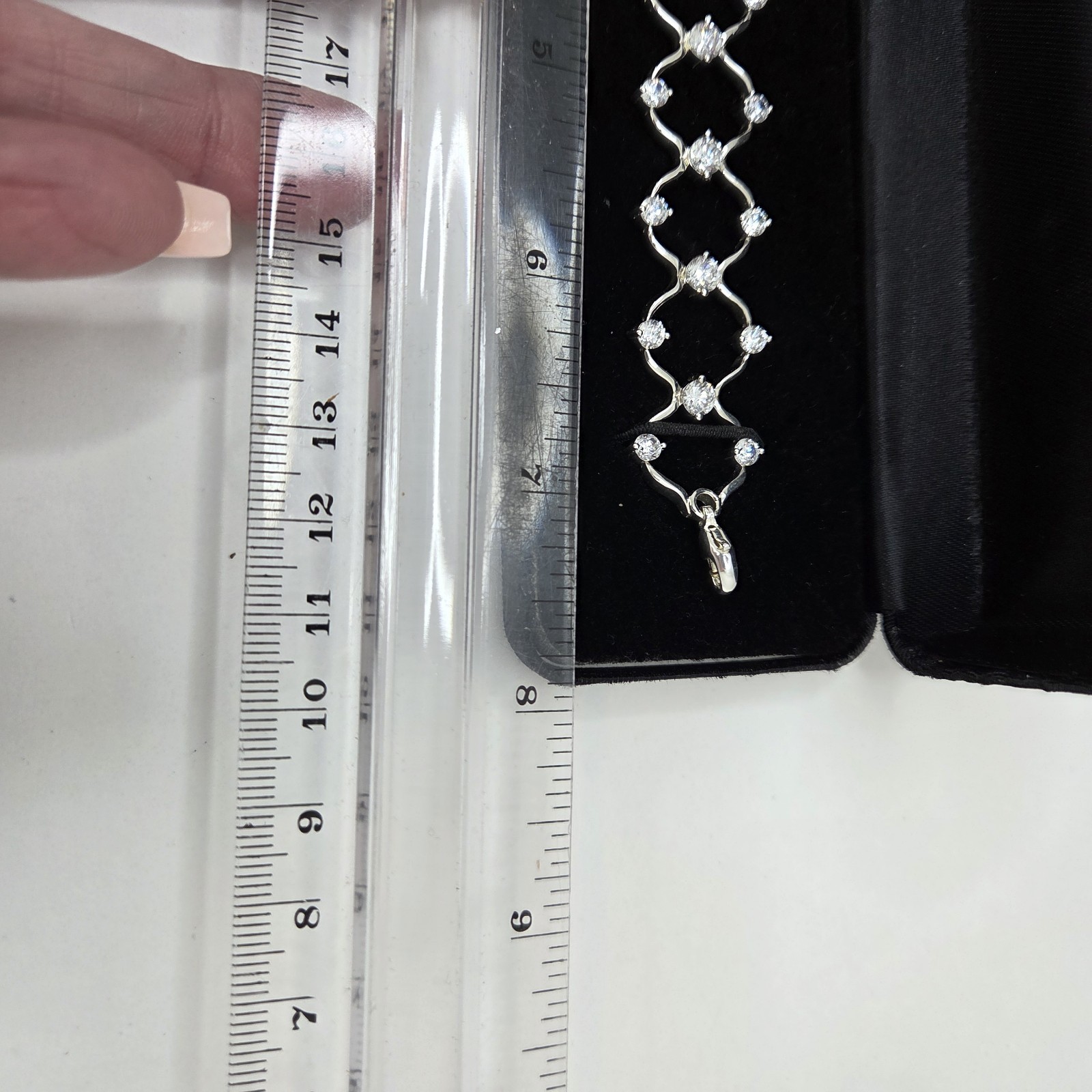 AFFINITY Sterling Silver 925 Oval Link DQ CZ 7.5” Bling Bracelet 18.9 Grams