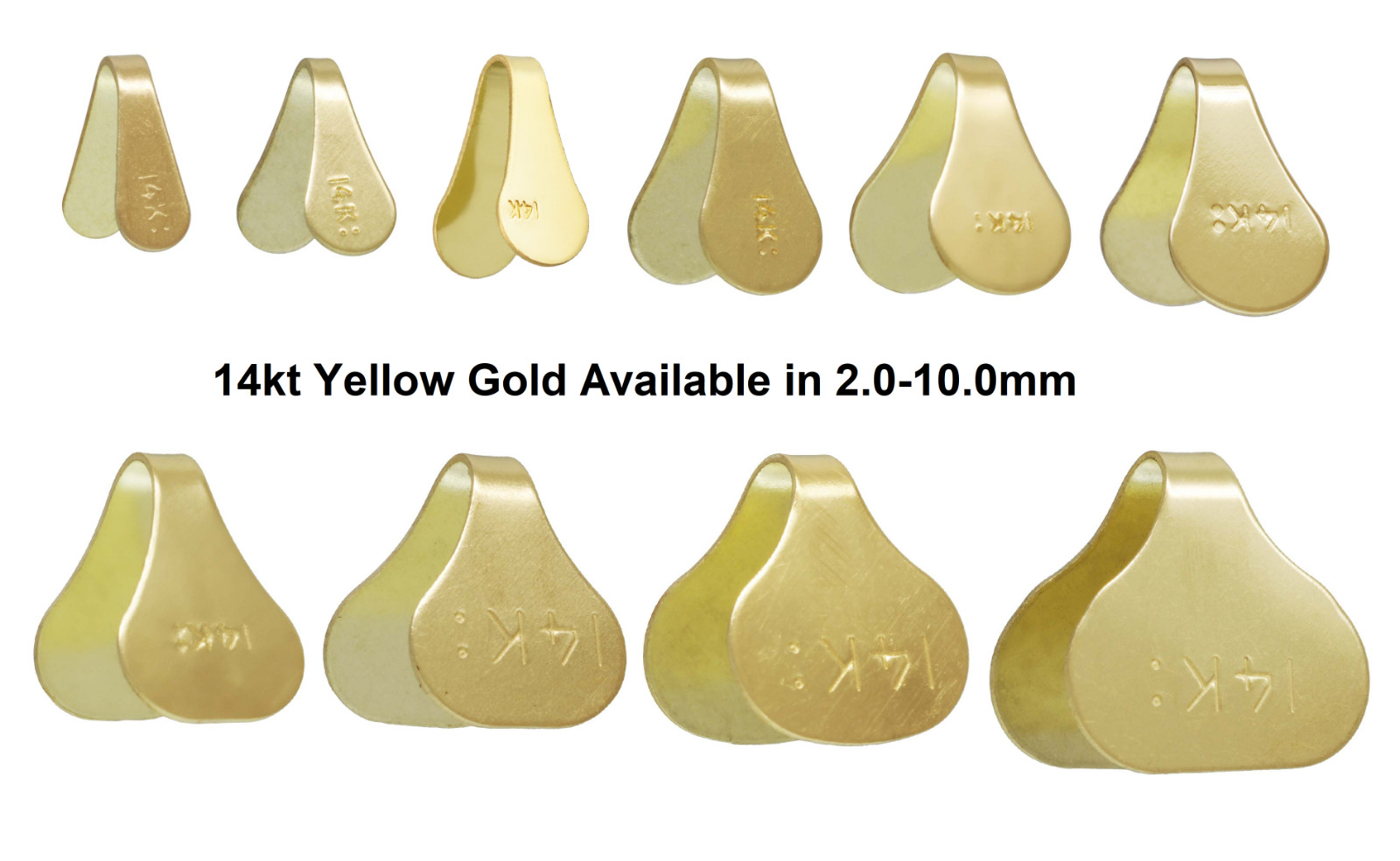 14k Solid Yellow Gold Flat Chain End Lots Endcaps Tabs with Solder Flush Finding