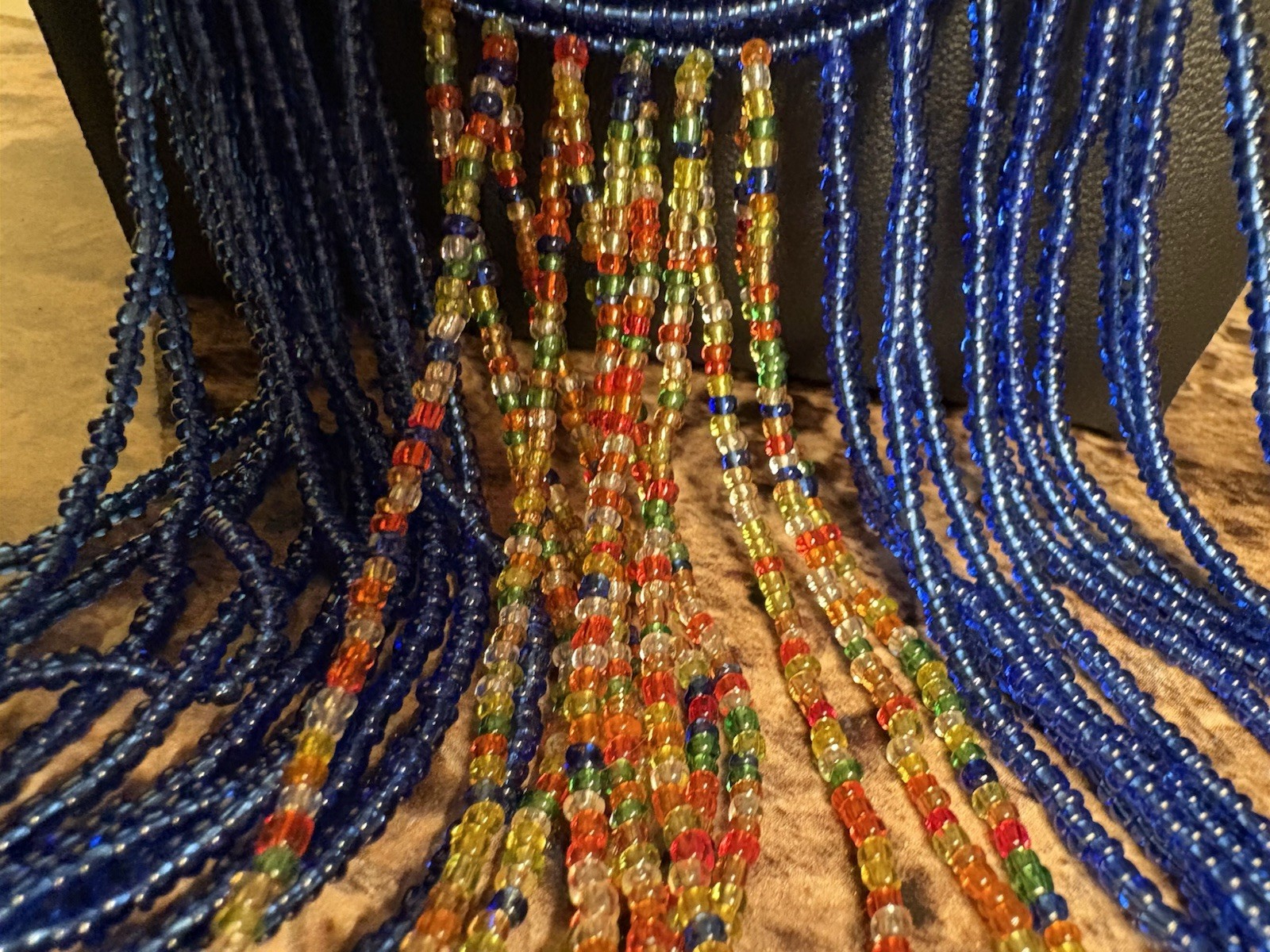 Traditional Maasai Beaded Necklace Kenya Seed Beads 14” + 17” Statement Piece