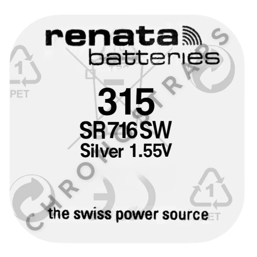 Renata 315 / SR716SW Swiss Made Silver Oxide Watch Battery
