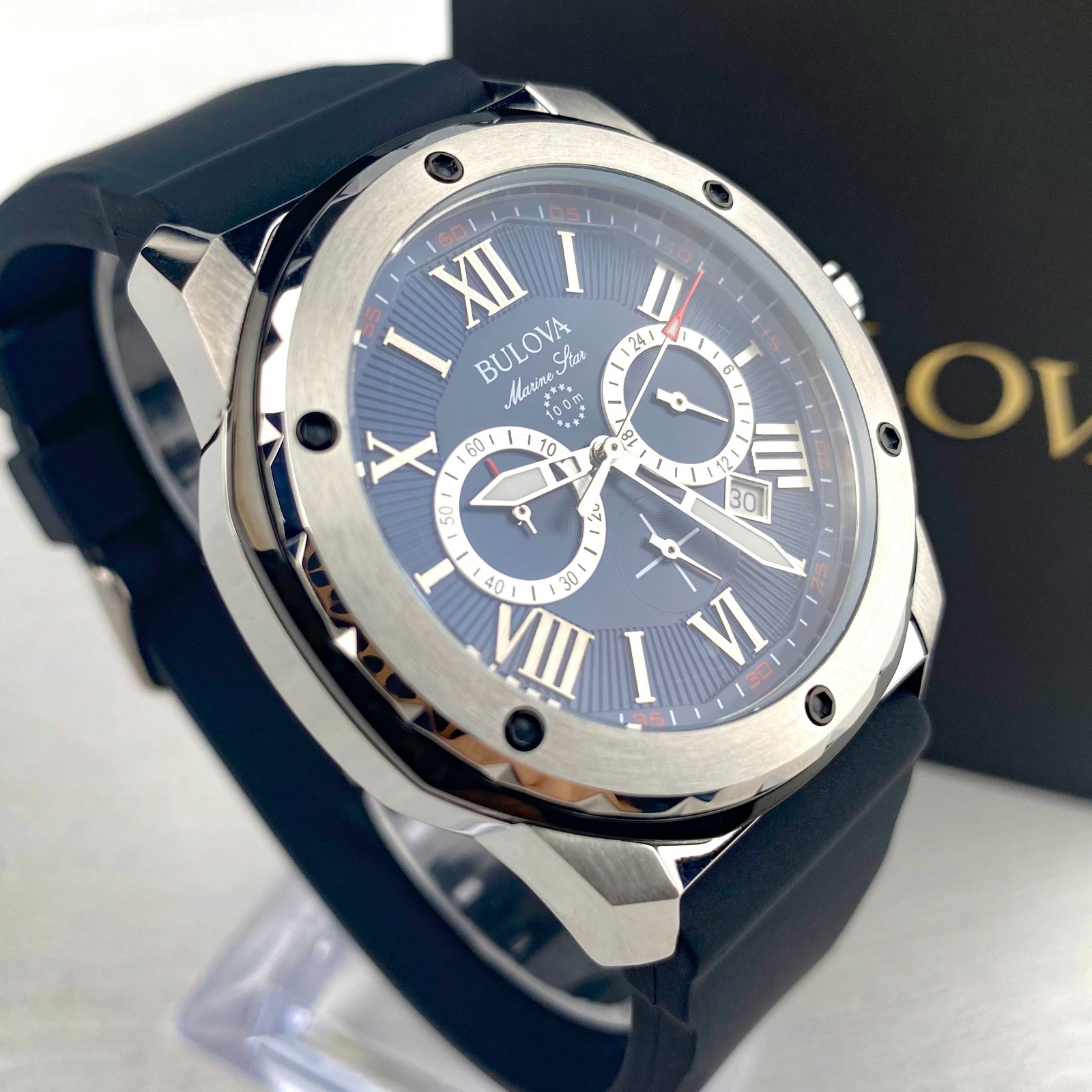 Bulova Marine Star 98B258 Men’s Watch 44MM Blue Dial Quartz Men’s Watch