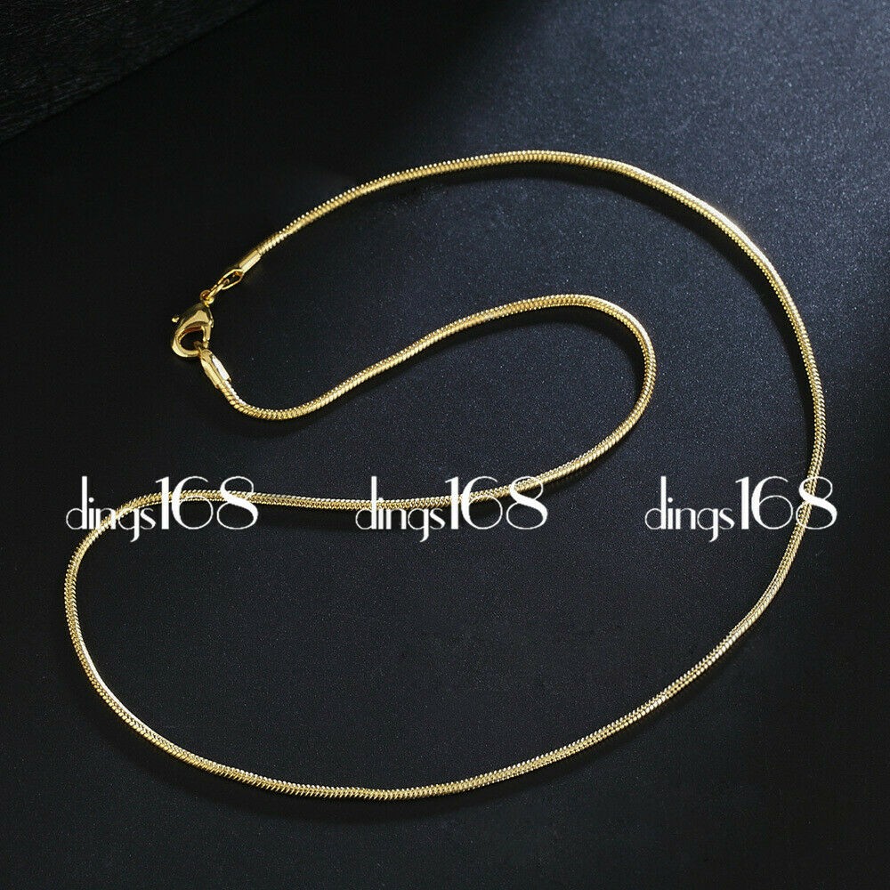 Real 18K Yellow Gold Filled Hypo-allergenic 36″ 1.2mm Thin Snake Chain Necklace