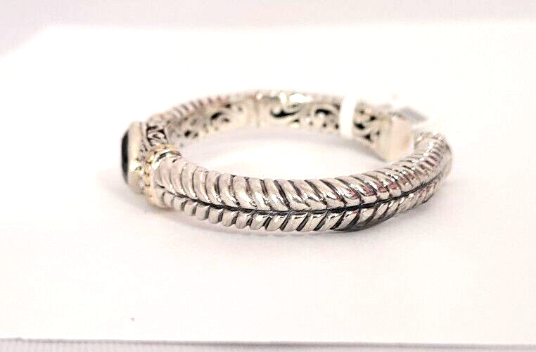 Bali RoManse Sterling Silver 18K Gold Indah Jiwa Cuff Bracelet-Spinel-6.3 in