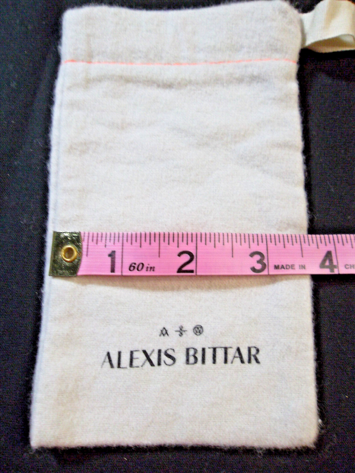 Lot of 12 Soft ALEXIS BITTAR Small Jewelry Pouch Drawstring Dust Bag 6″x3.5”