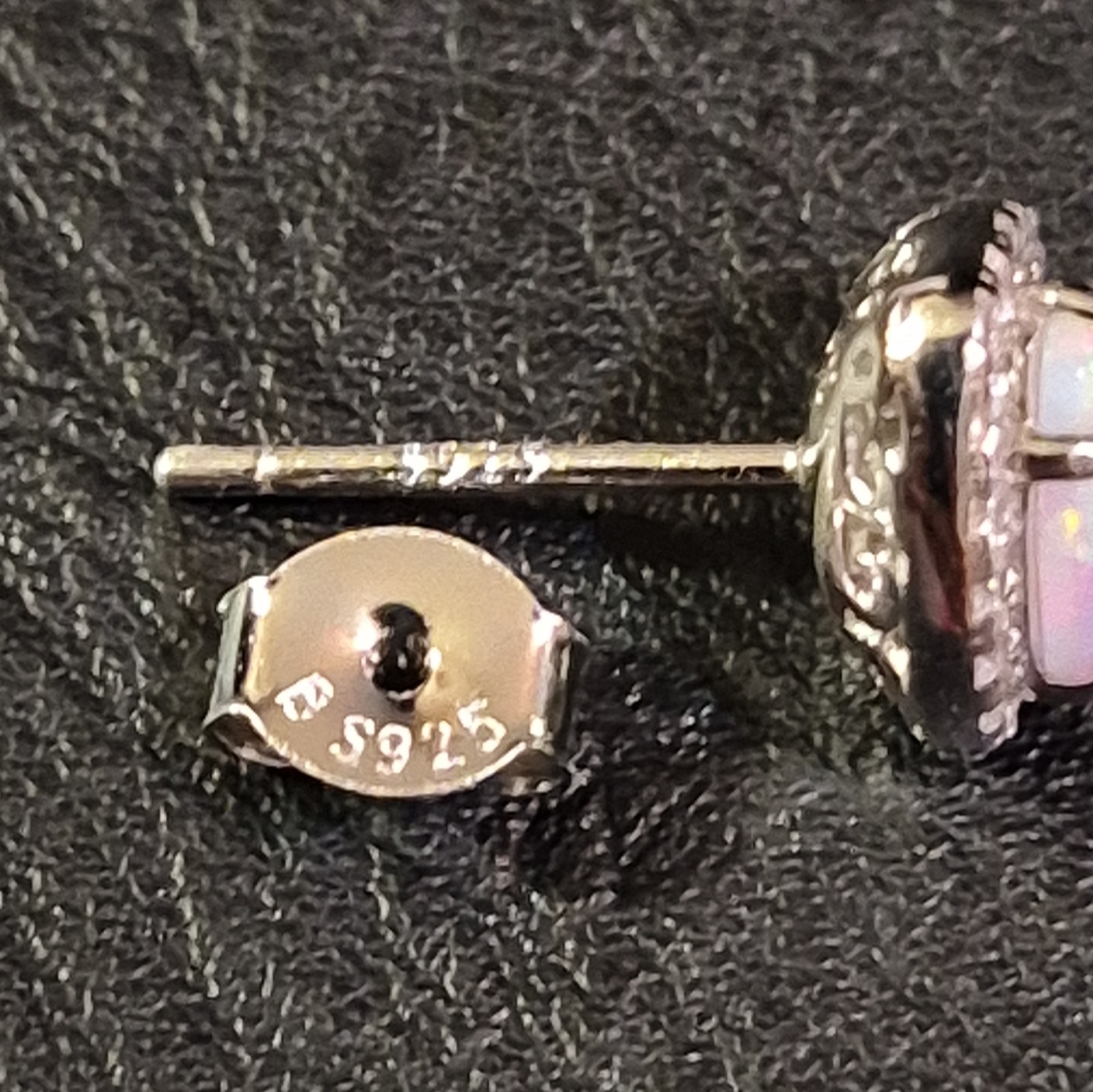 925 Sterling Silver Heart White Opal Stud Earrings 1.82 CTW 6mm Size. Push Backs