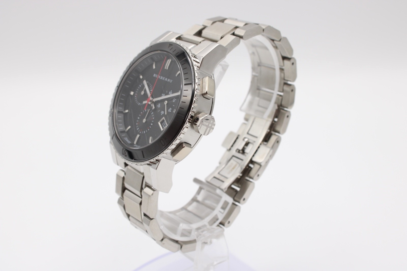 BURBERRY THE CITY BU9380 Stainless Steel Black Dial Chronograph Men’s Watch