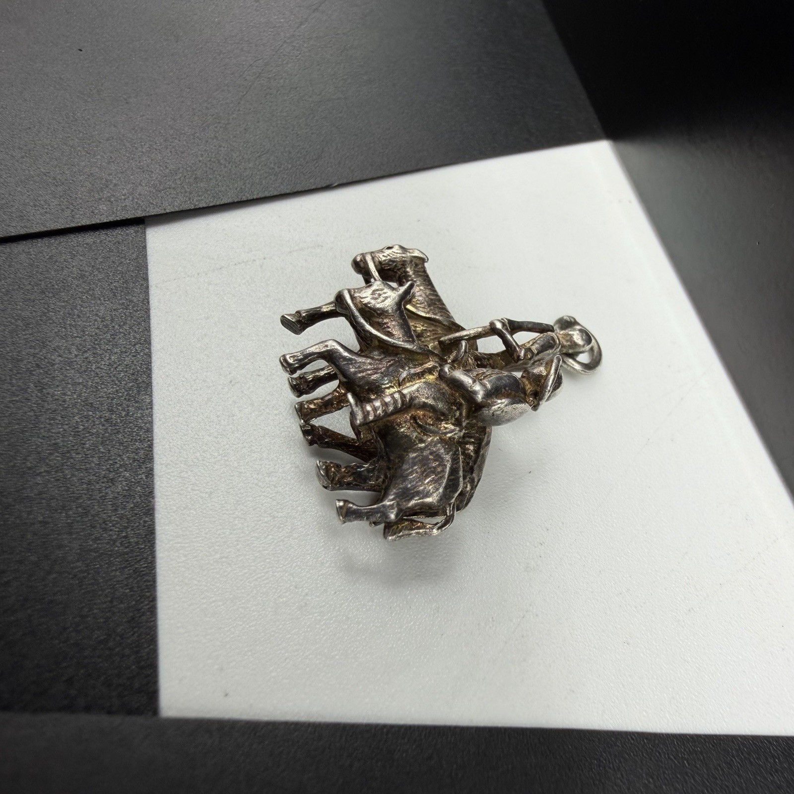 Vtg Sterling Silver Man of La Mancha Don Quixote Sancho Panza Charm See Details