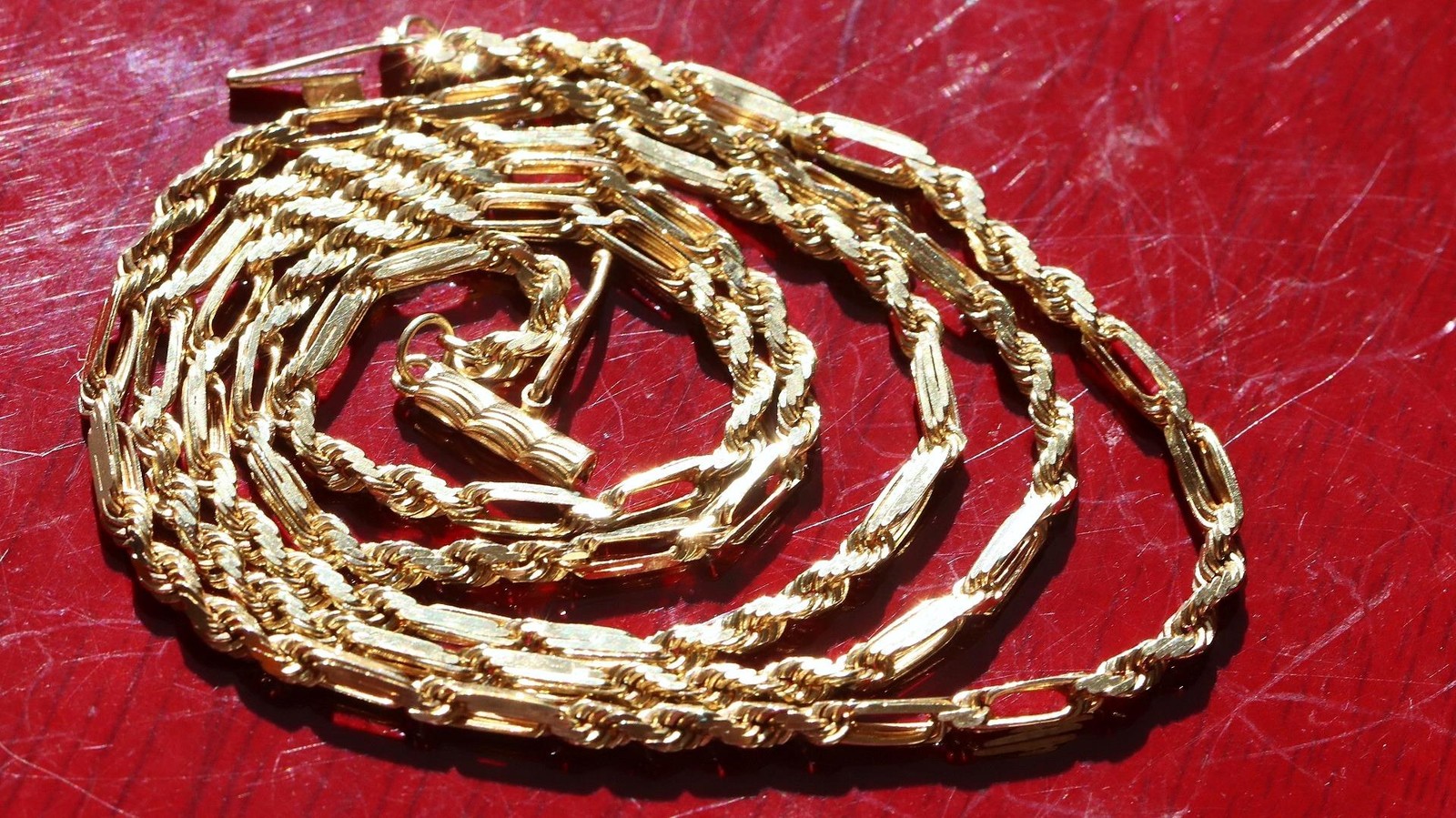 14k yellow gold necklace 20.0″ Figarope chain vintage 7.90gr N3637 Fortunoff