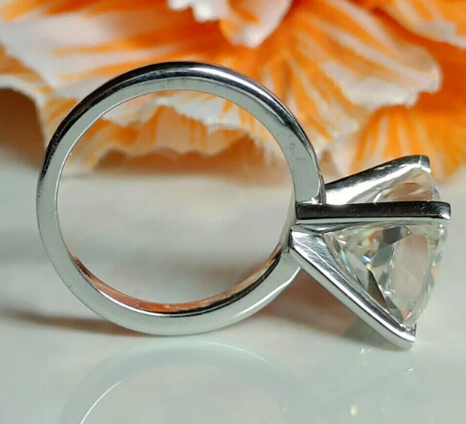 Certified Natural 5ct DEF VVS1 White Diamond Wedding Solitaire Ring 950 Platinum