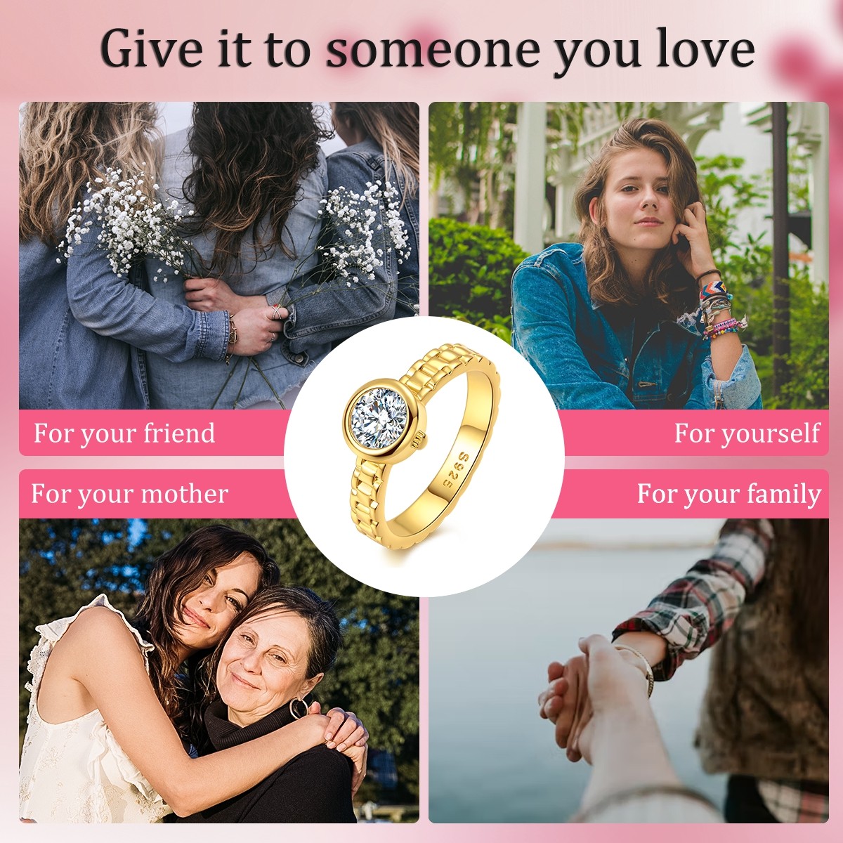 LAZA Original 925 Sterling Silver Ring CZ Round for Women Jewelry