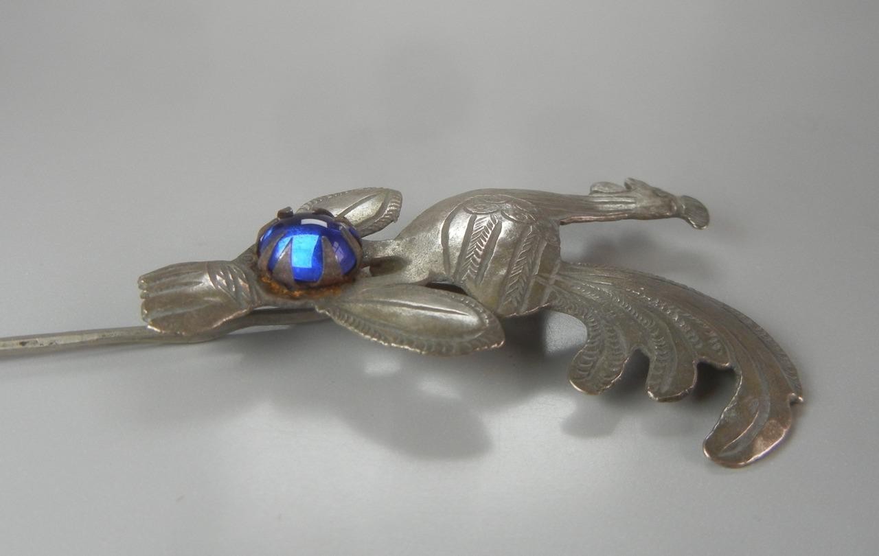 Vintage 4″ Tupu Shawl Stick Pin Peruvian South America Colonial Rooster