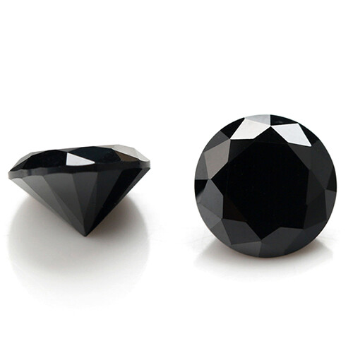 Brilliant Black Moissanite Diamond Round Cut 2 MM to 4 MM for jewelry