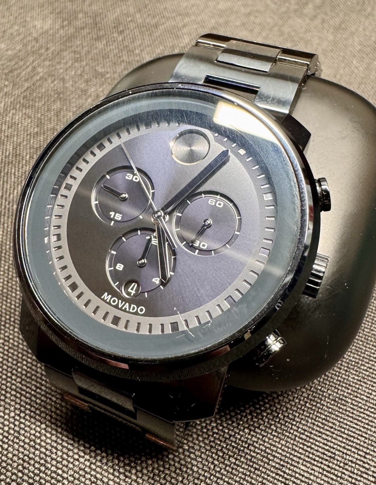 Movado Bold Chronograph 3600118 44mm Swiss Quartz Black PVD Men’s Watch