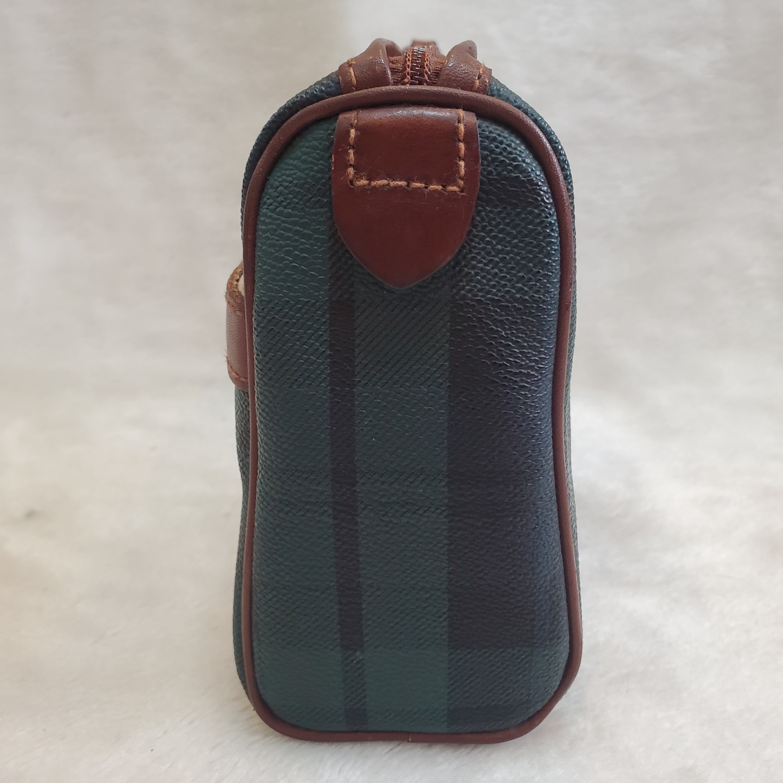 Polo Ralph Lauren Black Watch Check Pouch Clutch Bag Green PVC Leather