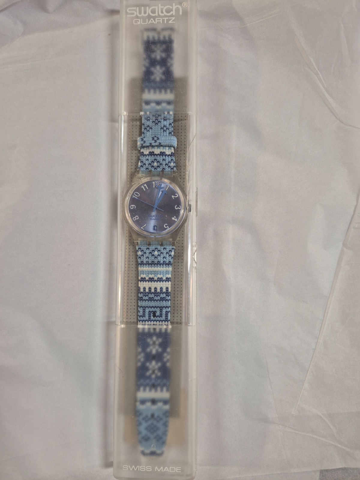Swatch Cold Kiss GE401 Gent Men’s Vintage Watch – 2003, Blue Fabric Strap