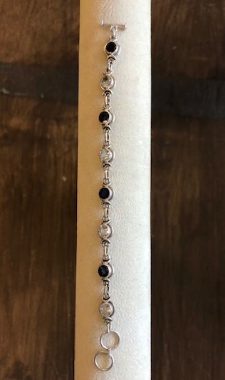 Iolite and White Topaz Sterling Bracelet