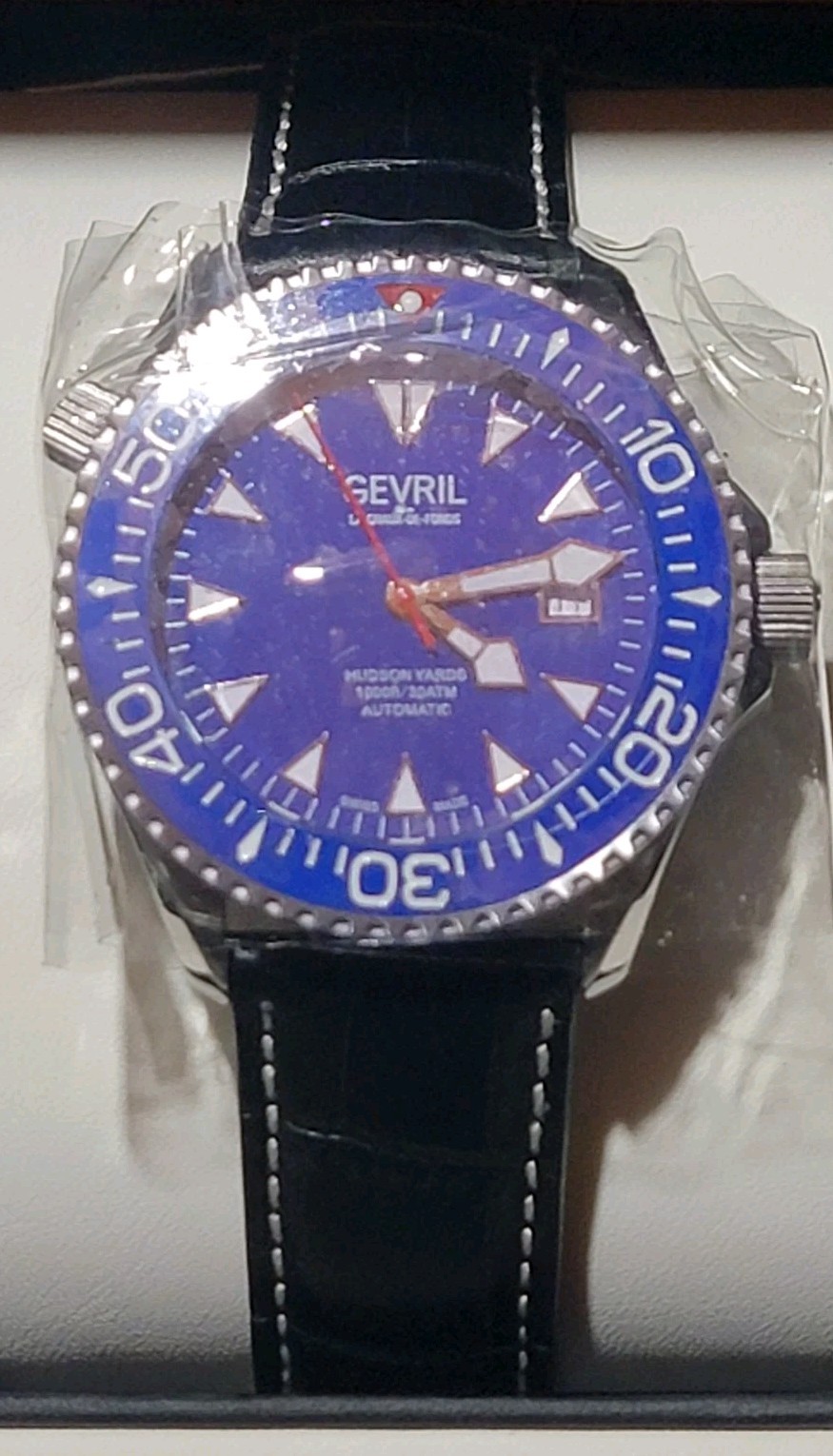 GEVRIL Hudson Yards Diver Automatic Ceramic Blue Bezel LIMITED EDITION # 53/500