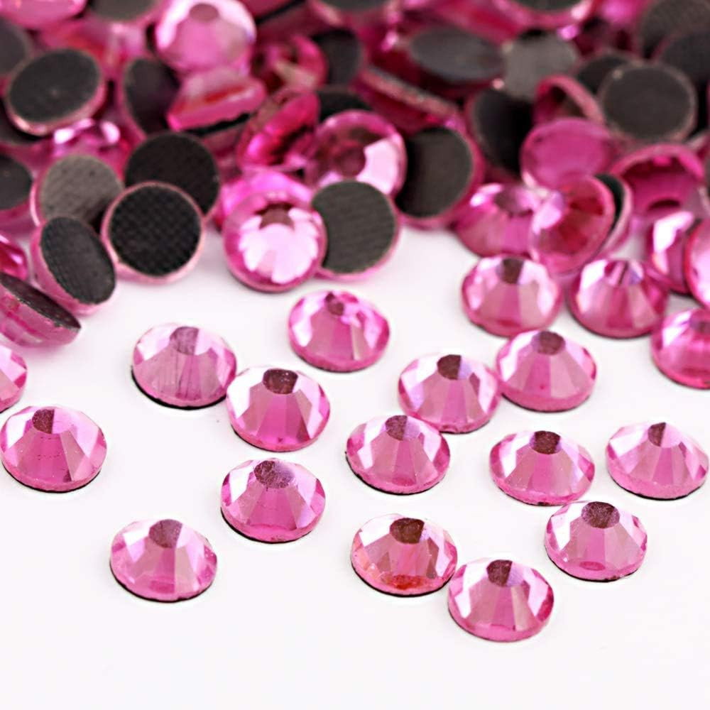 Crystal Hotfix Rhinestone,Machine Cut Stone 1440Pcs/Pkg (Dk.Pink,Ss16/4Mm)