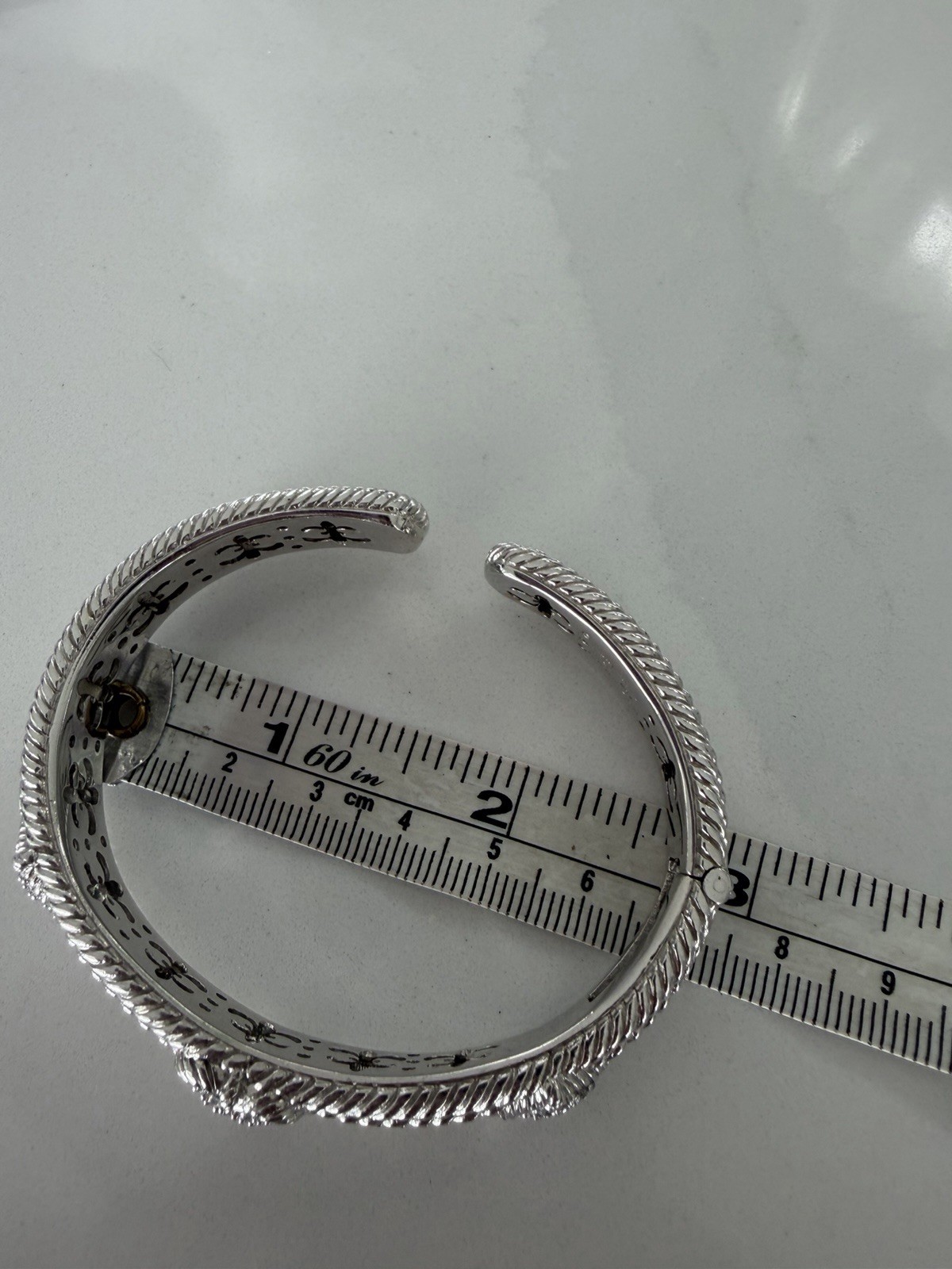 Judith Ripka Heart Bracelet Cz Sterling Triple Heart Cuff 45 Grams