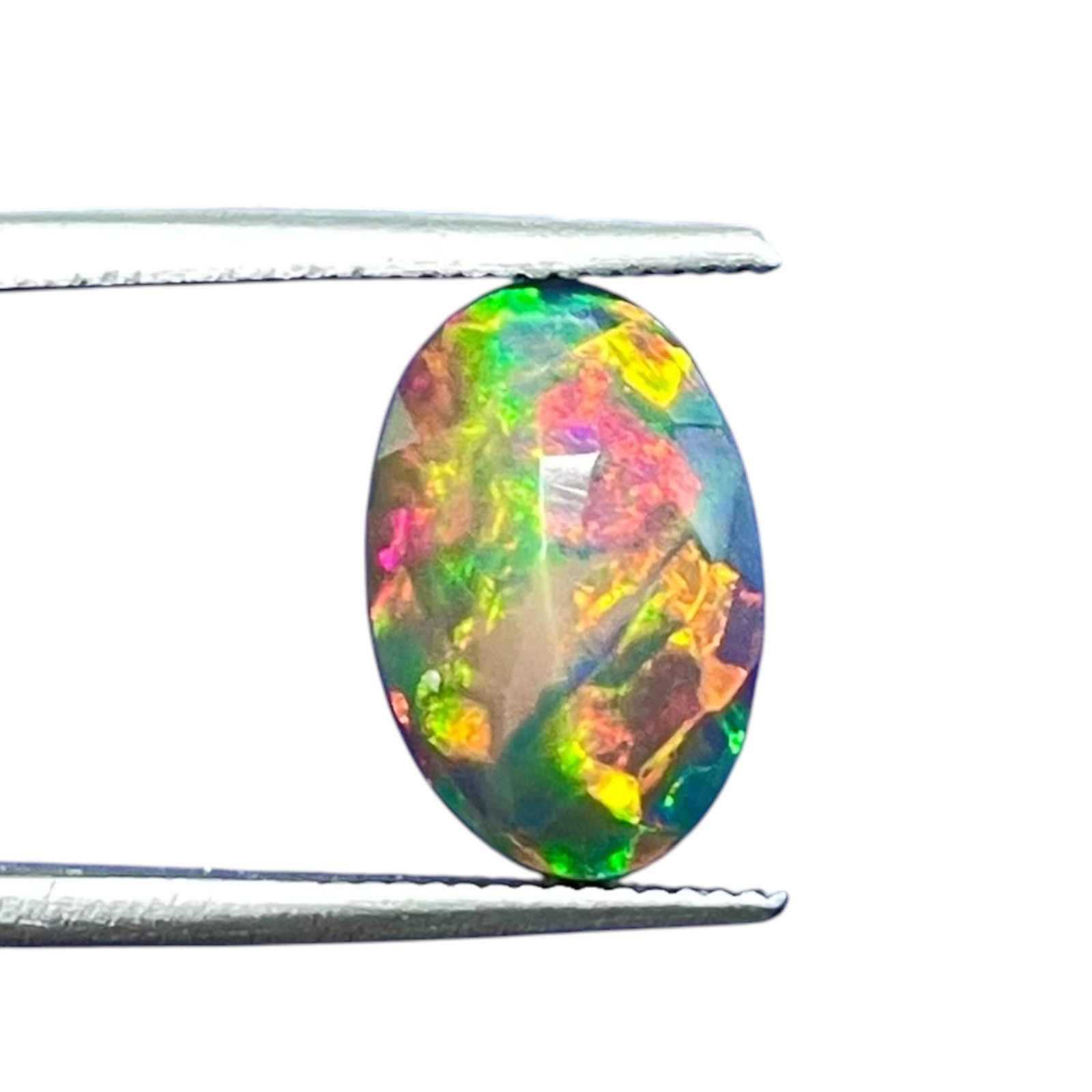 2.25 Cts Natural Black Opal 12x8mm Oval Cut AAA+ Quality Flashy Loose Gemstone