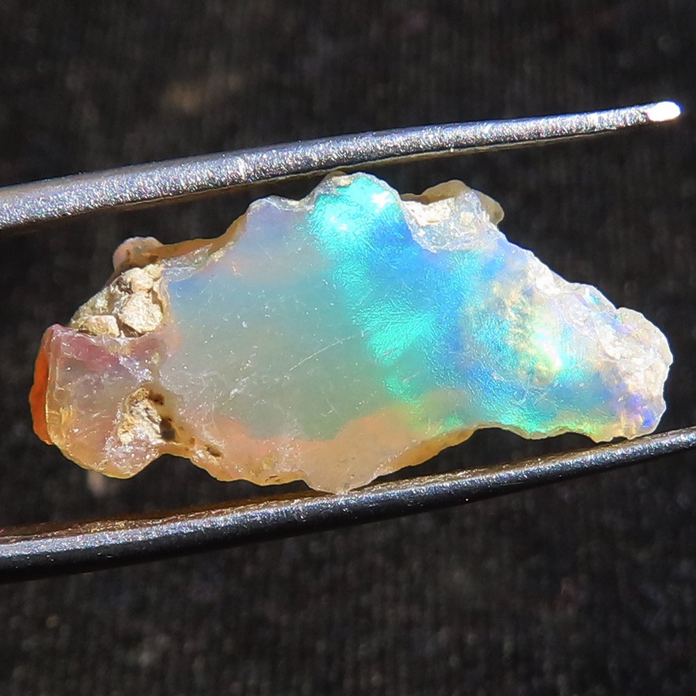 6.45 Cts Genuine Play of Fire Ethiopian Opal Crystal Rough 10x22x6 mm Br409