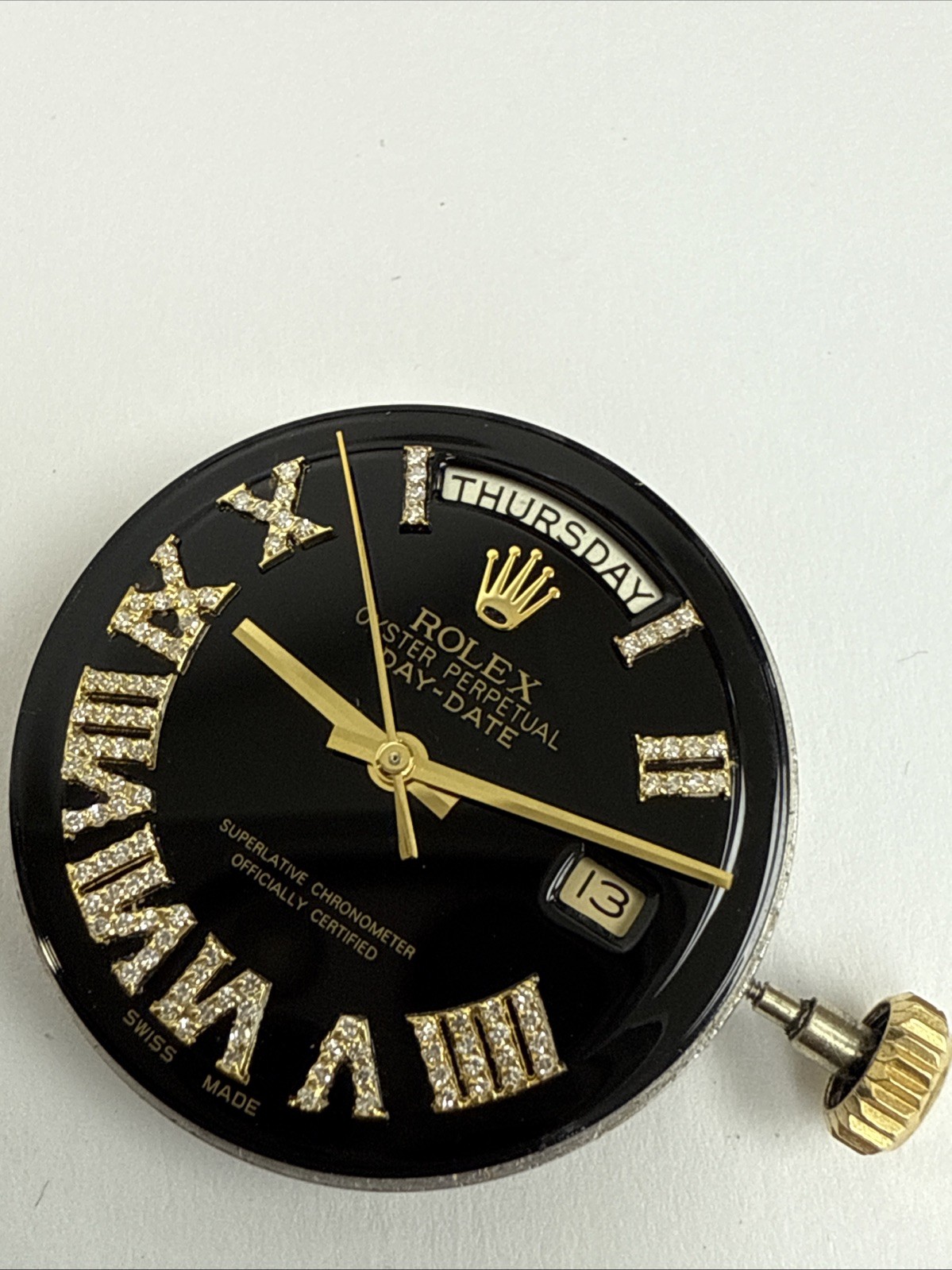 Rolex President 36 mm 1555 Non Quick Set Complete Movement, Dial Hands & Crown