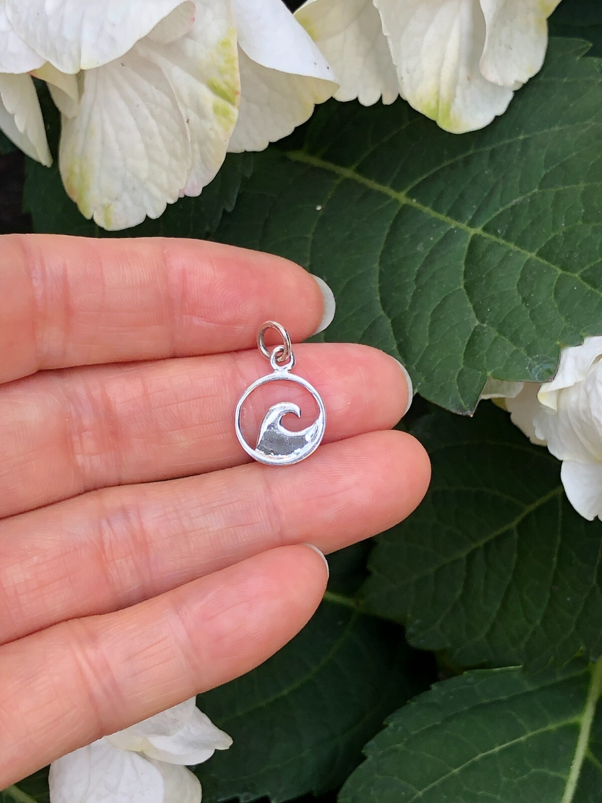 925 Sterling Silver Ocean Wave Pendant TINY Charm Women 11.8mm(0.46″)/19mm0.75″