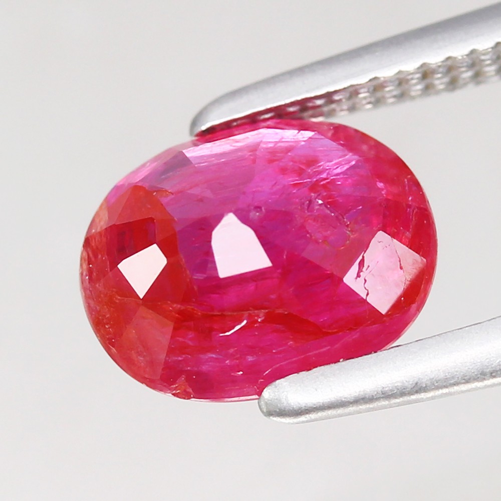 1.37ct Oval 7×5.5mm Natural Unheated Purplish Red Ruby – Mozambique, Africa Gem✨