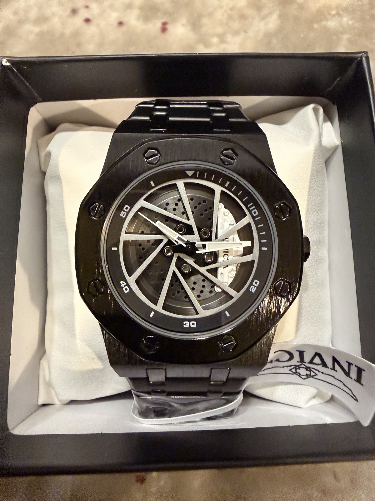 Invicta Bolt Men’s Quartz Watch 52mm Black SS Skeleton Dial 100m Box