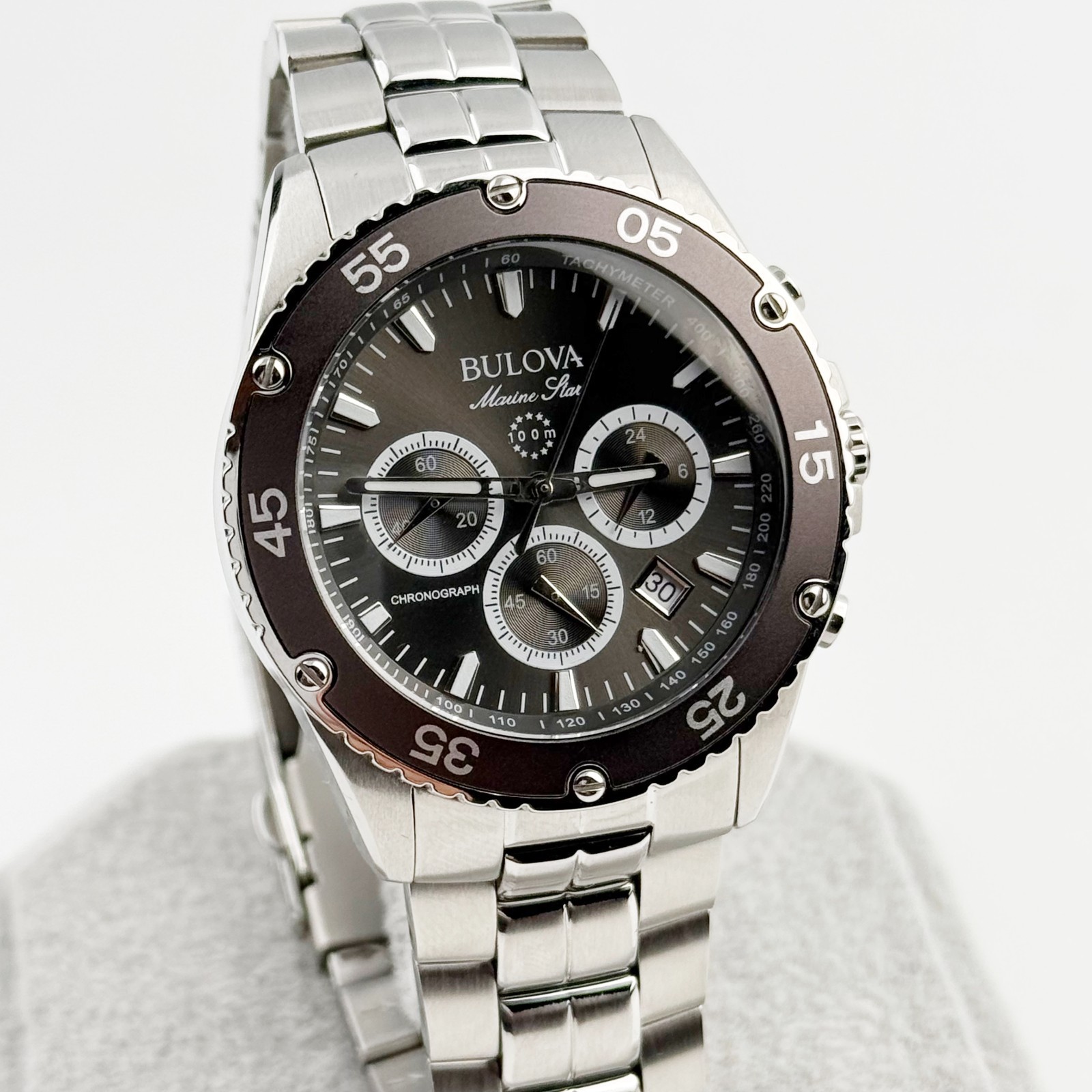 Bulova Marine Star Six Hand Quartz Chronograph Sports Men’s Watch 41.5 mm 98B401
