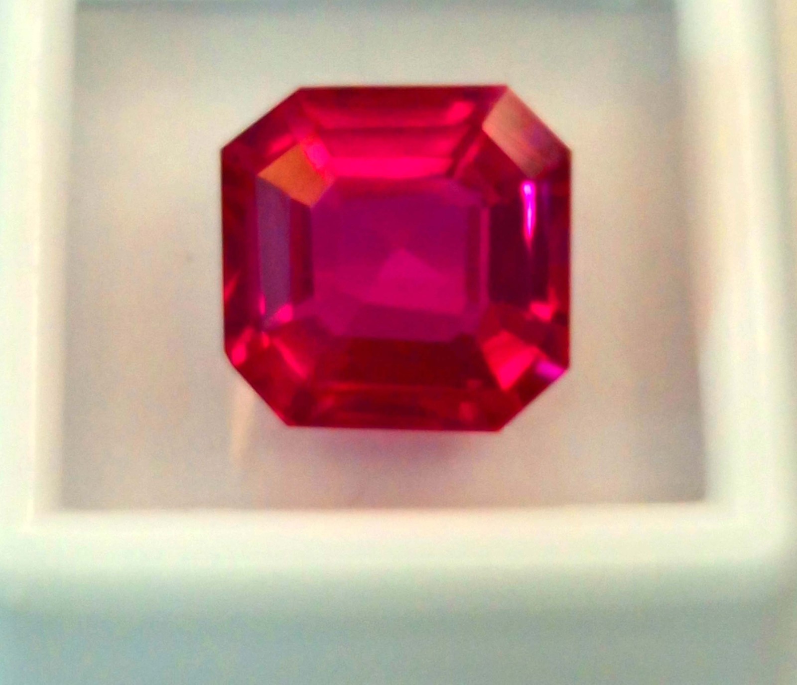 Dark Pink Ruby Asscher Cut 12-14 Ct Burma Natural Certified Loose Gemstone RK276