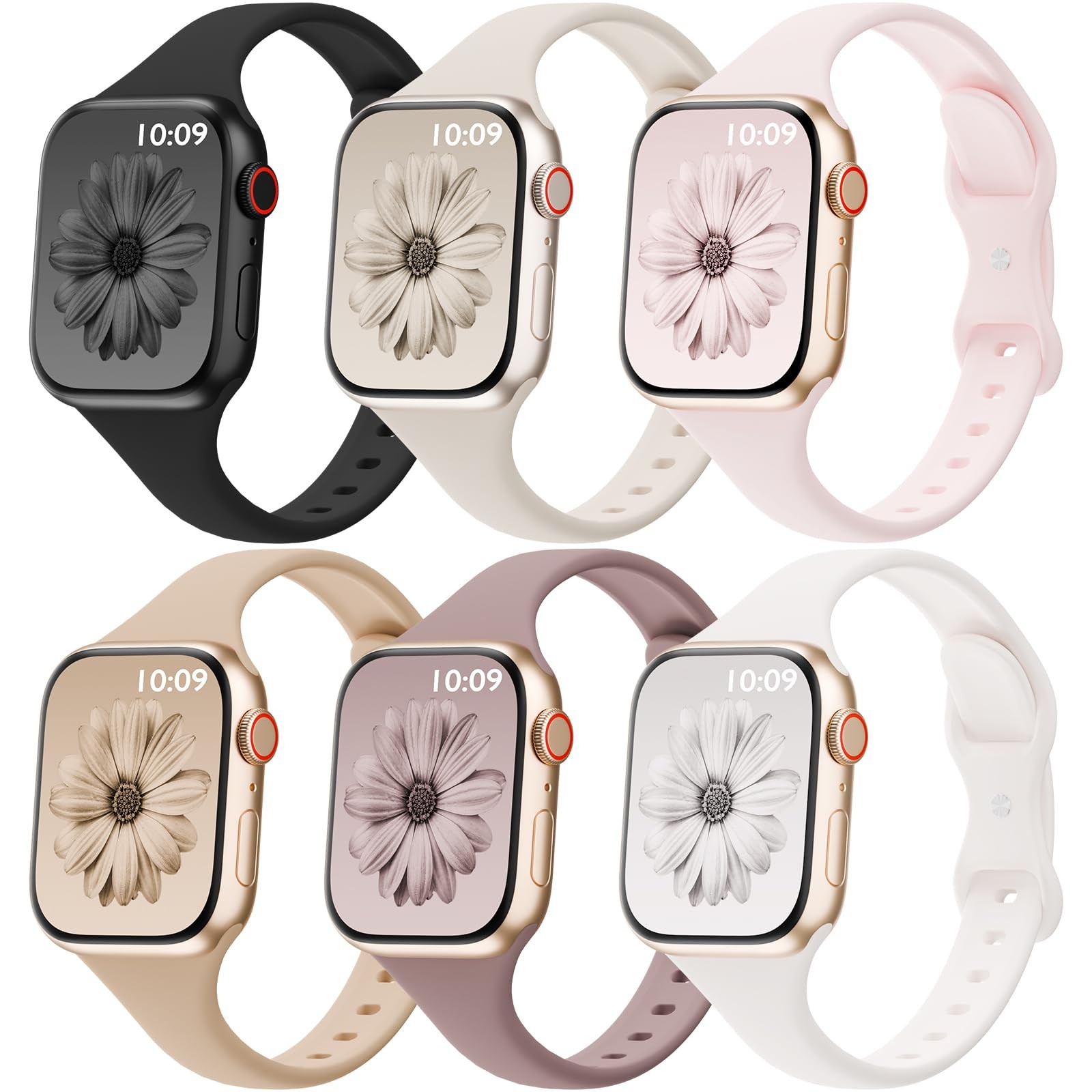 38mm/40mm/41mm/42mm(Series 11/10), Black/Starlight/Sand Pink/Milk Tea/Smoke…