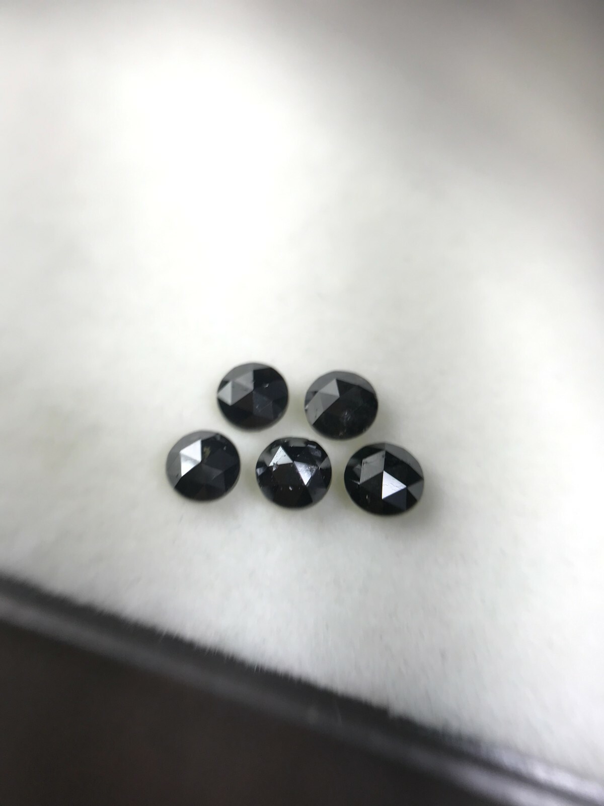 Lot Natural Fancydiamond 1.45tcw 5 Pcs Black Sparkling Round Rose Cut For Gift