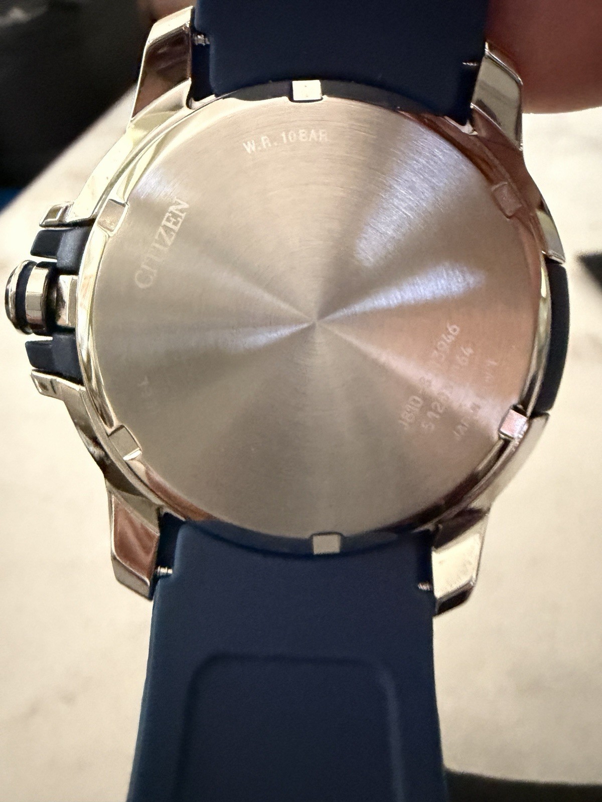 Citizen AW1158-05L 45mm Silver Stainless Steel Case with Blue Polyurethane Strap
