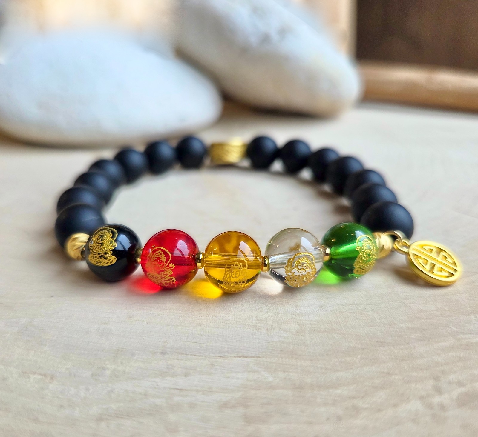 Five Gods of Wealth Bracelet, The Five Roads, Wealth Attraction, Luck, Feng Shui