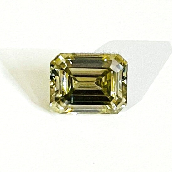 9-10 Ct Loose Champagne Lab Created Diamond Emerald Cut VVS Certified Ideal Gift