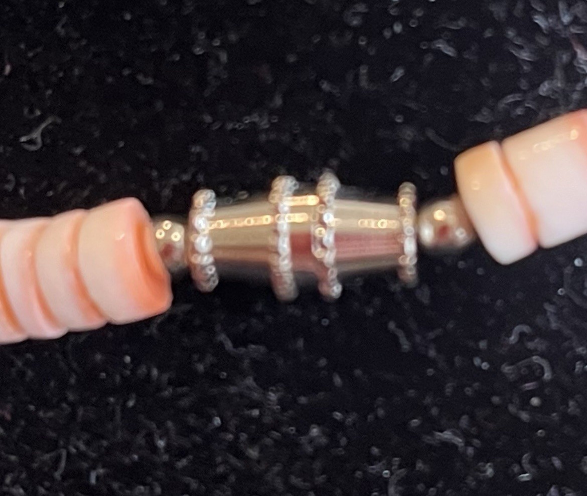 Pink Conch Shell Beaded 925 Sterling Silver necklace