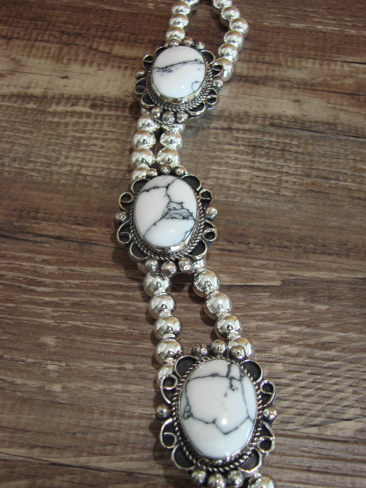 Navajo Nickel Silver & White Howlite Necklace – Cleveland