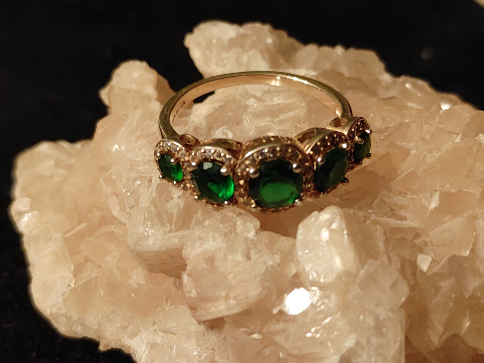 Fuzion Creations Sterling Silver & Green Cubic Zirconia Ring Size 9 FZN 925 CN