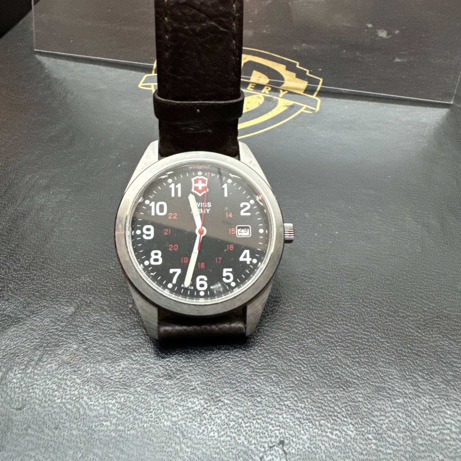 Mens Swiss Army Victorinox Black And Red Dial