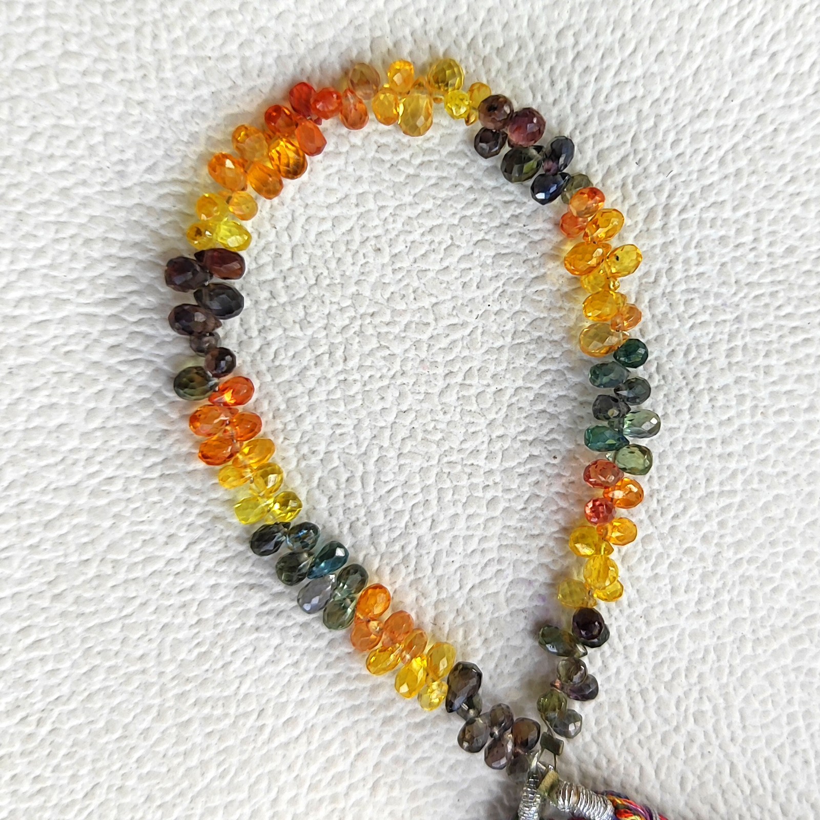 Rainbow Sapphire 4x3mm Faceted Drop Shape Gemstone Beads 5.5 Inch Strand