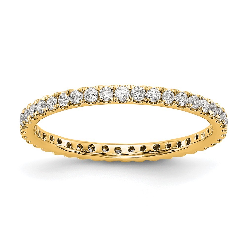14K Yellow Gold 1/2 Ct Lab Grown Diamond Complete Eternity Band Ring Size 7