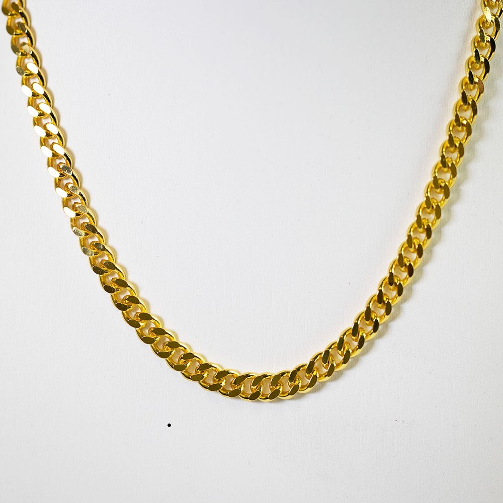 To My Dad Cuban Link Chain for Men Gold Cuban Necklace 4mm 24 inch Long Mens