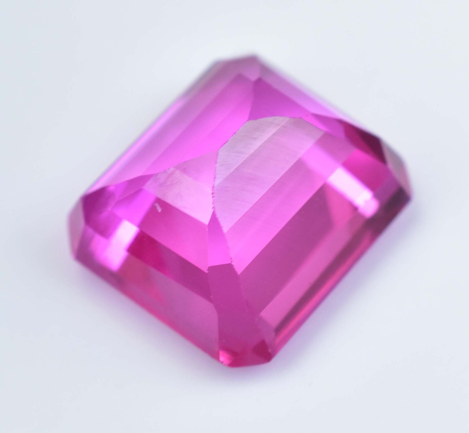 Flawless 11.70 Ct Natural Mogok Pink Ruby Emerald Cut Certified Loose Gemstone