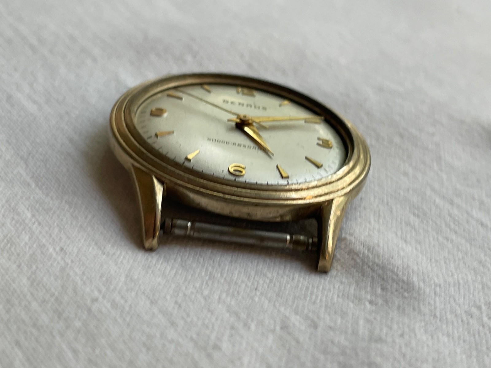 Benrus model BH 14 – GREAT DIAL – rolled gold mens watch AS IS, lot0408