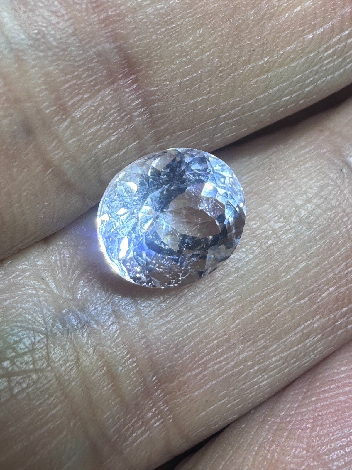 3.35 Ct Natural Danburite Oval Faceted Diamond Alternative Mexico Clean 9.6mm
