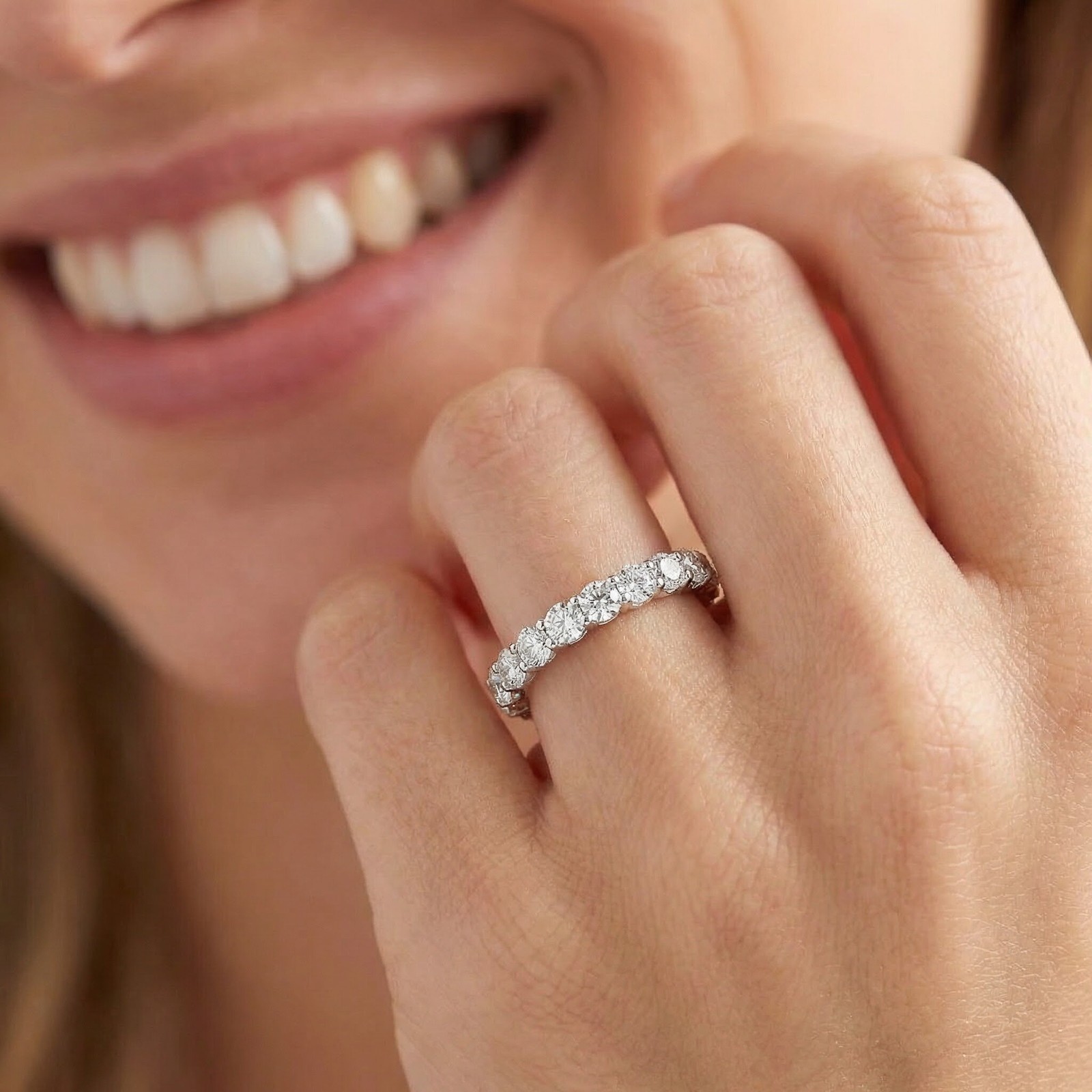 1/2ct Diamond Wedding Ring Womens Eternity Band 10k White Gold