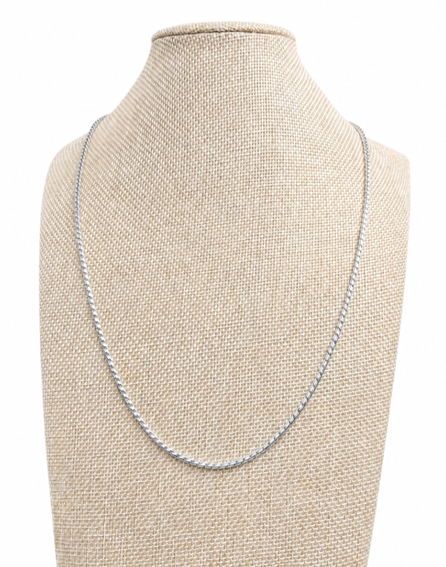 925 Solid Sterling Silver Chain 2.6mm Round Wheat Link Necklace 23 inch