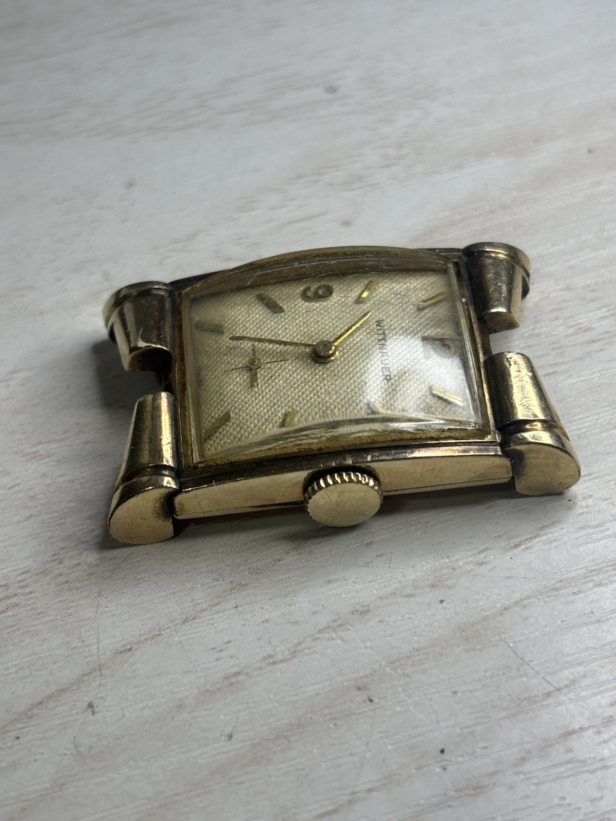 REPAIR RUNS/STOPS Vintage Men’s Wittnauer Fancy Lugs 23mm 10K Gold Filled, 9WN
